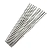 Wholesale 500対中国のスタイルのステンレス鋼のお箸の糸のスタイリッシュな滑り止めデザインチョッパスティック環境中空SN5416