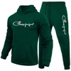 2021 mannen sportkleding nieuwe lente herfst trainingspak 2 stuk sets sport pak jas + broek sweatsuit mannelijke mode print merk kleding