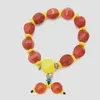 Perlenstränge Modischer Joker 14 mm natürliches rotes und gelbes Noxy-Perlenarmband 2 Stück Bungee-Seil für Männer und Frauen Trum22