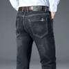 High-end marca homens slim jeans primavera verão negócio casual calças de perna masculina outono inverno estiramento jeans calças 211103