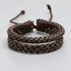 Vintage PU cuir corde à la main tressé bracelet bracelets porte-bonheur pour hommes femmes fête Club bijoux de mode