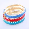 Kaymen Fashion émail extensible peint avec bracelet de manchette en strass pour filles bracelet de déclaration coloré 3 couleurs 3142 Q0719