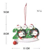 Рождественский карантин снеговика персонализированные украшения выжившие семья из 3 4 5 с лицами маски для лица, дезинфицируемые украшения творческих игрушек YHM19-ZWL