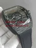 Orologi da polso da uomo di qualità 45mm V 45 SC DT NR Quadrante in fibra di carbonio nero Vanguard PVD Orologio da uomo automatico Cinturino in caucciù Orologi da uomo ETA 9015