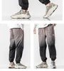 Outono cargo calças homens moda personalidade gradiente cor na moda hip hop calças casuais contraste fundo colorido jogging homens