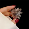 For Women Silver Color Snowflake CZ Sweater Cardigan Clip Chain Brooches Super Shining Fine Jewelry Drop