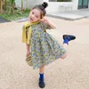 Summer Girls 'Vestito Fashion Personality Scialle Floreale a maniche corte Princess Baby Kids Abbigliamento per bambini per ragazza 210625