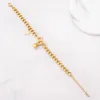 Cadena de eslabones de acero inoxidable 316L, joyería de moda de lujo, Hip Hop, Color dorado, letra B, estrella, dije globular, pulseras gruesas para mujer