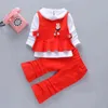 Children Girl Spring Autumn Suit Female Baby Clothing Thin Kids Long Sleeve Fashion 1 2 3 4 Years Old Clothes Set 211224