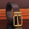 Högkvalitativ Pin Buckle Luxury Belts Män Retro Gul Waist Strap Cowhide Red Cintos Masculinos Brand Popular