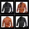 Outerwear Coats Apparel Drop Delivery 2021 Brand Clothing Black & Brown Mens Leather Jacket Motorcycle Coat Men Slim Fit Zipper Jackets Jaque