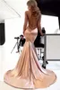 Abito da sera sexy da ballo 2021 Spaghetti Backless Sweep Train Simple Stain Mermaid Occasion Red Carpet Party Gown