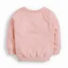 Baby flicka kläder toddler höst bomull djur applique sweatshirt rosa brev tröja för barn 2-7 år 220309