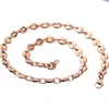 7911mm 316L Stainless Steel Rose Gold Color Jewelry Coffee Bean Beads Chain Mens Womens Necklace Or Bracelet Chains7004045