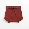 Baby Girls Boys Clothing ensembles Soft Born Set Cotton Tricoted Bowknot Design Suspender Shirt + Shorts Costume 210429