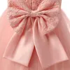 Girl039s jurken meisjes kanten bloem paarse jurk voor baby verjaardagsfeest