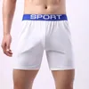 Underbyxor mode sommar långa män boxare höga midja sport mens underkläder boxer shorts ben sexiga manliga trosor cueca