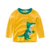 Arrival Autumn and Winter Baby Toddler Boy Cartoon Dinosaur Print Long-sleeve Tee Children Clothes 210528