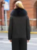 Femmes fourrure fausse 2021 manteau femme réel col de raton laveur vers le bas hiver veste chaude Parka femmes coréenne vestes MY4005