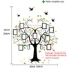 Duży 160 * 204 cm Drzewo genealogiczne Drzewa w kształcie serca Naklejka Ścienna Naklejka Ścienna Kocham Cię Forever Ptak Naklejki Mural Art Home Decor Wymienny 211229