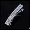 Drop Delivery 2021 Rhinestone Clip Barrette Lovely 3 Row Mini Crystal Jewelry Hair Clips Barrettes For Women GRQDK