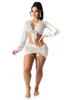 Damskie garnitury Garnitury Ukrywanie Solid Color Mesh Coverup Swimwear Kostium kąpielowy Kobiety Mujer UPS Beach Beachwear