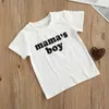 0-5Y Summer Toddler Kid Baby Boy Letter T-shirts Short Sleeve Tops Mama's boy Tee Casual Children Clothing 210515