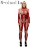 Женские комбинезоны Rompsers N-OLSOLLO 3D TVE MUSCLES PRINT COSPLAY женщин 2021 Хэллоуин сексуальное тело костюмы bodycon готический