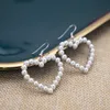 Hie Jewelrywomens Pearl Hoop Kolczyki dla kobiet serce Long Circing Kołek moda biżuteria geometryczna dostawa spadku 2021 Zhe9p