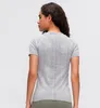 L-55 yeni yoga üstleri tişört moda açık hava ftness kıyafetleri kadınlar kısa kollu spor yoga tankları çalıştıran gömlek234x