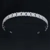 Kristaller handgjorda brudhuvud, 100% zirkoniumoxid kvinnliga smycken, bröllopshårtillbehör tiara hg113