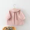 Cute Girls Bow Tie Trench Coats 2020 Children Boutique Clothing Korean Stylish 1-4T Gilrs Long Sleeves Thin Outerwear Jackets