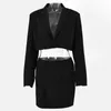 Work Dresses Blazer Skirt Two Piece Set For Women Solid Notched Collar Full Sleeve Tops Short Skirts Suit Ladies 2021