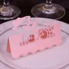 Decorações de casamento Cartões de papel de lugar a laser Cartão de papel oco com amantes para decorações de mesa de assentos de festa