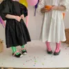 2021 Mädchen Sommerkleid Mädchen Kleider Kleines Mädchen Prinzessin Party Weiß Schwarz Kleider Kinderkleidung Koreanische Kinder Einteiliges Q0716