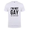Nie jestem gejem, ale 20 to 20 zabawna koszulka dla człowieka Biseksualna lesbijka LGBT Duma Pride Party Prezenty Bawełniane T Shirt 210707