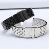 Oglądaj zespoły 18 mm 20 mm 22 mm 24 mm 26 mm 26 mm Premium Stael Stal Pass Men Men Black Silver Solid Metal Bracelet Bransoleta Accessor7732132