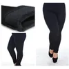 Leggings doublés de polaire, plus la taille des femmes pour l'hiver froid chaud noir femme velours fitness décontracté femme pantalon habillé 210416