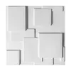 Art3D 50x50cm 3D Plastic Wandpanelen Stickers Geluiddichte Moderne Decor White voor Woonkamer Slaapkamer TV Achtergrond (Pack of 12 Tiles 32 SQ FT)