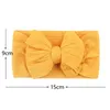 New Soft Nylon Jacquard Hair Accessories Children's Hairband Baby Super Stretch Bow Headbands Girls Big Bows Solid Hair Bands