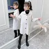 Soprabito di lana per ragazze Cappotto per bambini Completi lunghi Capispalla per bambini Abbigliamento Abbigliamento Autunno Inverno Abbigliamento per bambini Lana Moda B9153