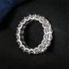 Cluster Ringen Choucong Merk Hip Hop Vintage Sieraden 925 Sterling Silvergold Vul Oval Cut White Topaz CZ Diamond Women Wedding Band Ring