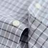 Męska kratka sprawdziła Oxford Button-Down Koszula Pojedyncza łatka Pocket Casual Gruba Kontrast Standardowy Dolny Rękaw Długie Rękaw Gingham Koszule 210705