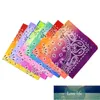 55x55cm Unisex Cycling Outdoor Square Bandanas Tie-Dye Gradient Colorful Hip-Hop Neckerchief Retro Paisley Floral Print Headwrap