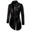 Men's Suits & Blazers 2021 Hirigin Suit Shiny Sequins Turn-Down Collar Long Sleeve Nightclub Prom Swallow-Tailed Tuxedo For Male