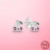 Pendientes de tuerca de aro redondos para mujer, aretes de plata de ley 925 con margaritas pavimentadas, luna y estrella, regalo de joyería