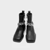 Женские осенние ботинки кожаная платформа черная chelsea boots Женская цепочка мода зимняя повседневная обувь Женская белая дизайнер 210911