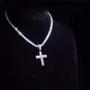 Collier avec pendentif croix en diamant et Zircon pour hommes, nouveau Design, plaqué or et argent, bijoux Hip Hop, cadeau