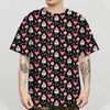 Herren T-Shirts 2022 Sommer Retro Casual 3D Gedruckt Blumen Lose Übergroße Kurzarm T-Shirt Straße Hip-Hop Stil Lustiger Gutaussehender Mann