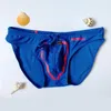 Eendelige pakken 2021 Mannen Solid Swimwear Gay Pennis Pouch Swim Shorts Man Slip Badpak Low Rose Swimming Slips M-XXL Plus Size
